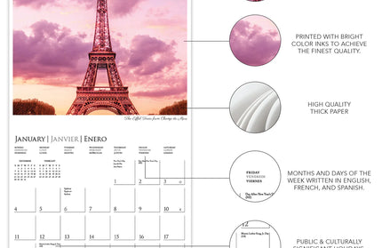 Calendario 2026 Pared Mini 12M - Parisian Life