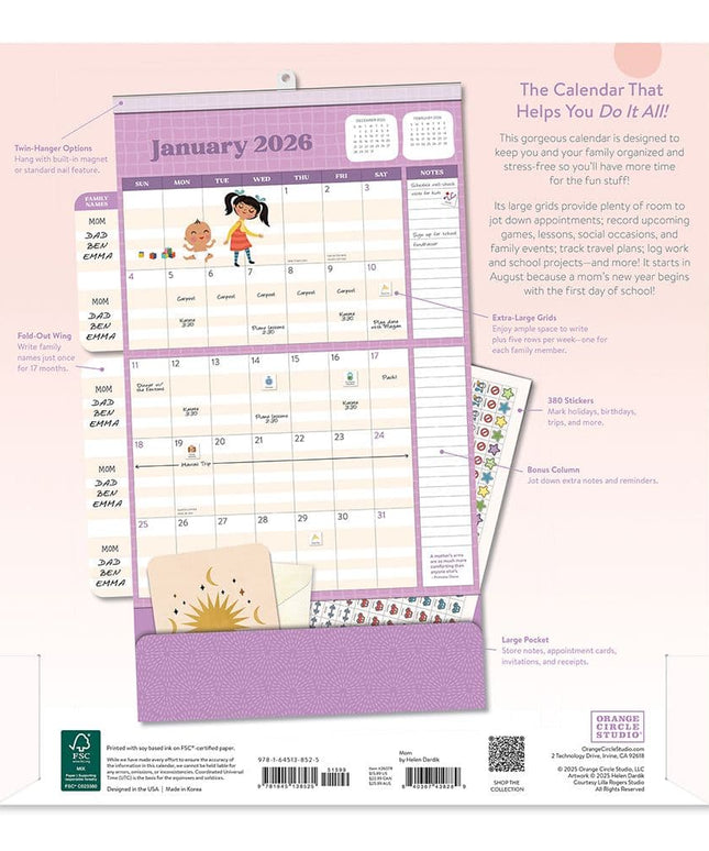 Calendario 2026 Pared 17M - Mom