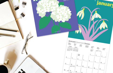 Calendario 2026 Pared 12M - Flower Pop