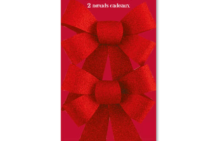 Set 2 Cintas Regalo Glitter Navidad - Roja
