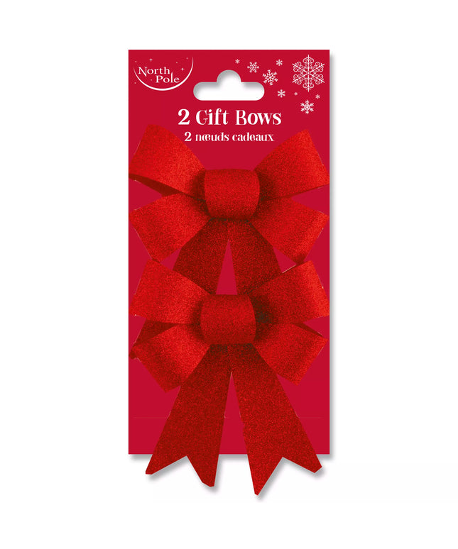 Set 2 Cintas Regalo Glitter Navidad - Roja