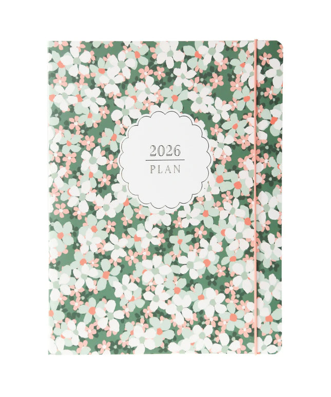 Agenda 2026 18M Semanal A4 - Green Floral