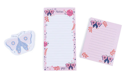 Set de Taco de Notas Mariposas