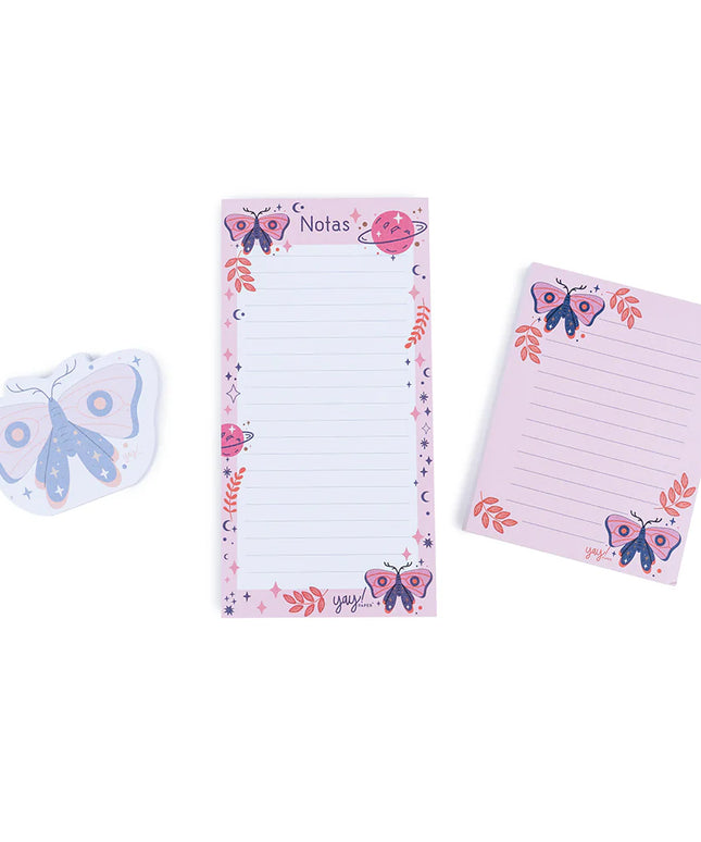 Set de Taco de Notas Mariposas