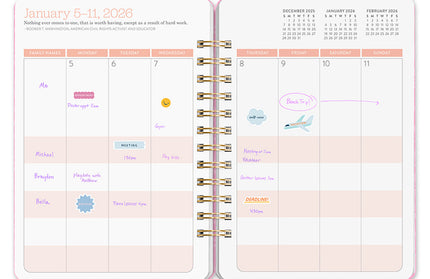 Agenda 2026 Anillada Sem Vista 17M - Bella Flora