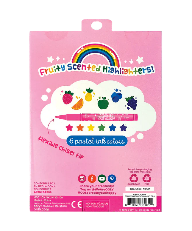 Set 6 destacadores perfumados Yummy Yummy