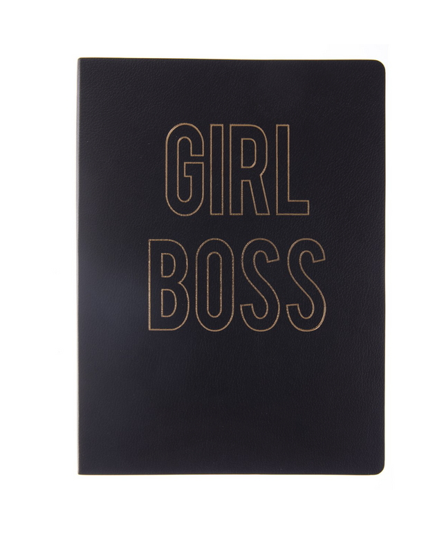 Libreta Ecocuero Negra - Girl Boss