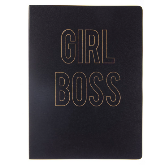 Libreta Ecocuero Negra - Girl Boss