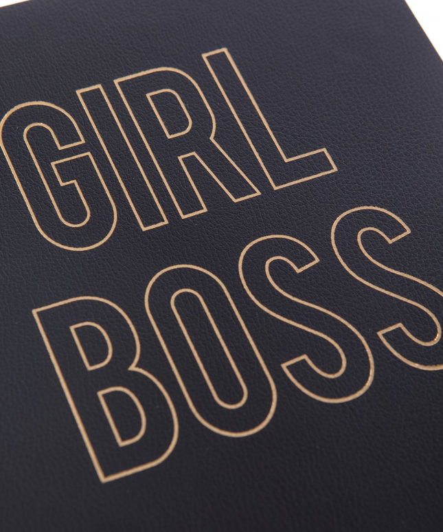 Libreta Ecocuero Negra - Girl Boss