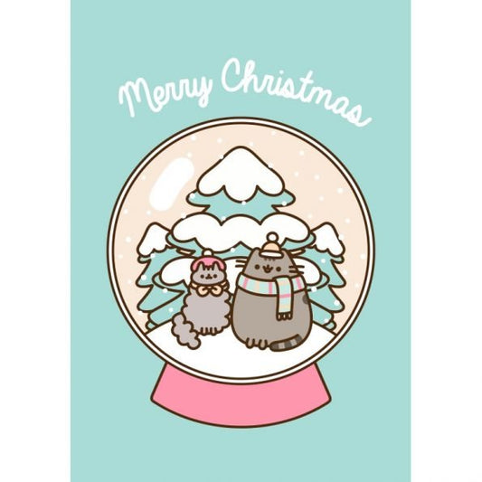 Tarjeta Con Sobre Pusheen Navidad - Bola de Nieve
