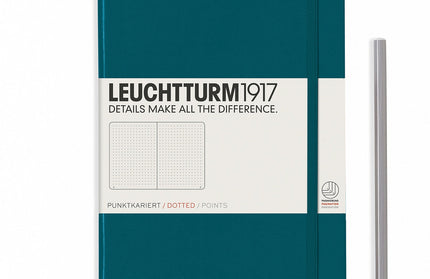Libreta Mediana Tapa Dura Punteada Pacific Green Bullet