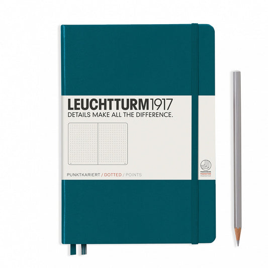 Libreta Mediana Tapa Dura Punteada Pacific Green Bullet