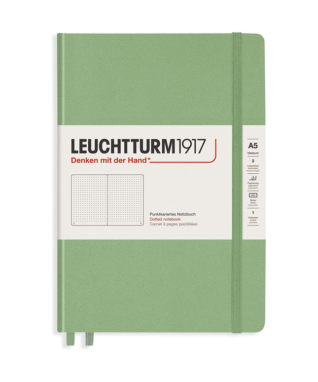 Libreta Mediana Tapa Dura Punteada Sage