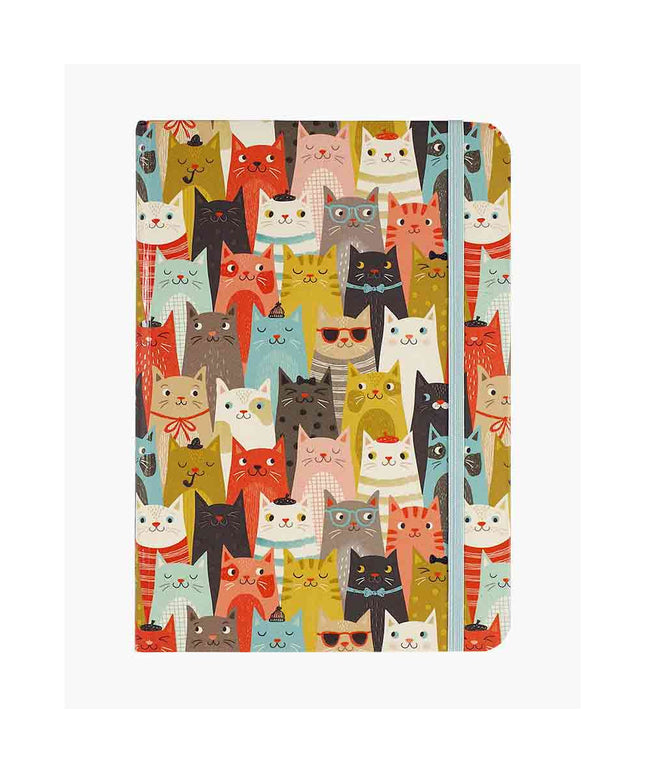 Libreta con Elástico Chica - Gatos de Colores