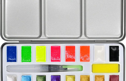 Set Acuarelas Metálicas y Neón