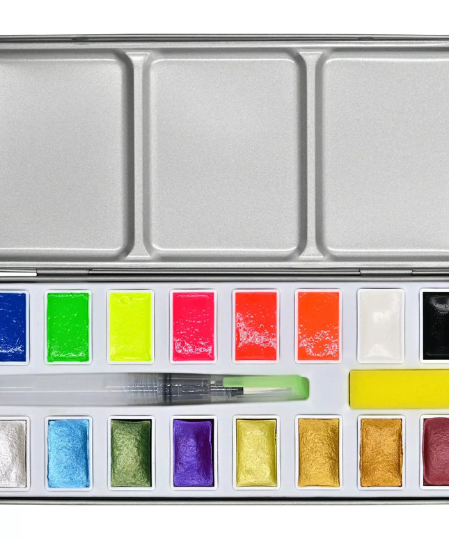 Set Acuarelas Metálicas y Neón