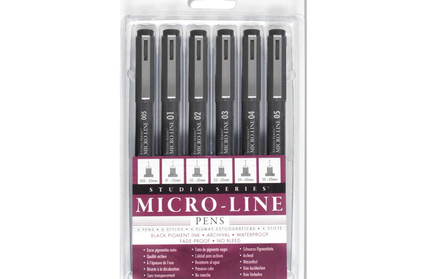 Set 6 Lápices Tiralíneas Tinta Negra