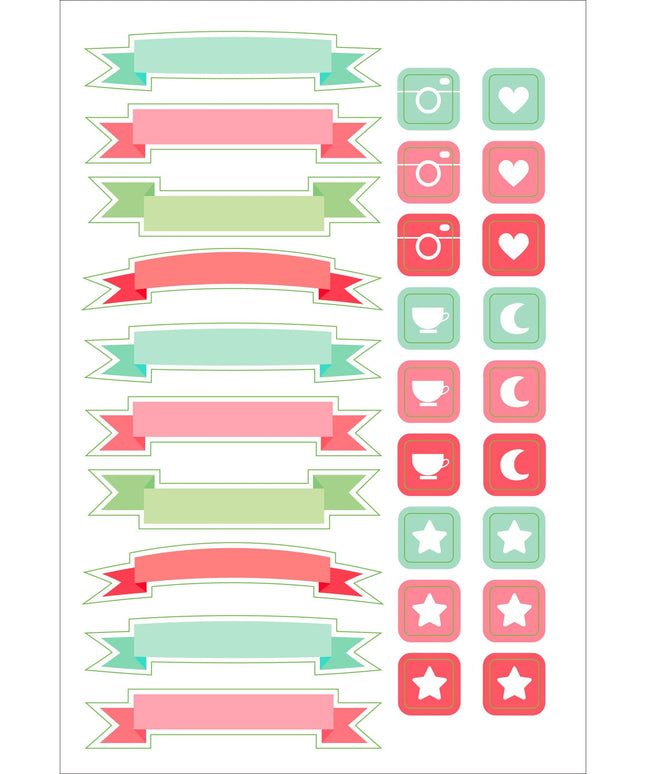 Set Stickers Planner Diseño Juvenil