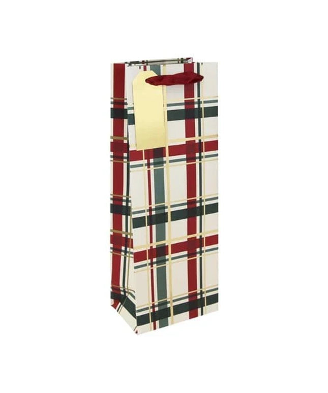 Bolsa Regalo Botella Navidad - Tartan