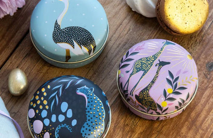 Caja Metalica Mini Redonda Sara Miller - Animales